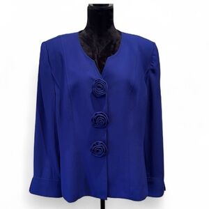 Lily & Taylor Elegant Blue Women's Jacket, size 18W,Church Event Holidays Office